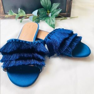 A New Day Slip on Tassel Sandals-Blue